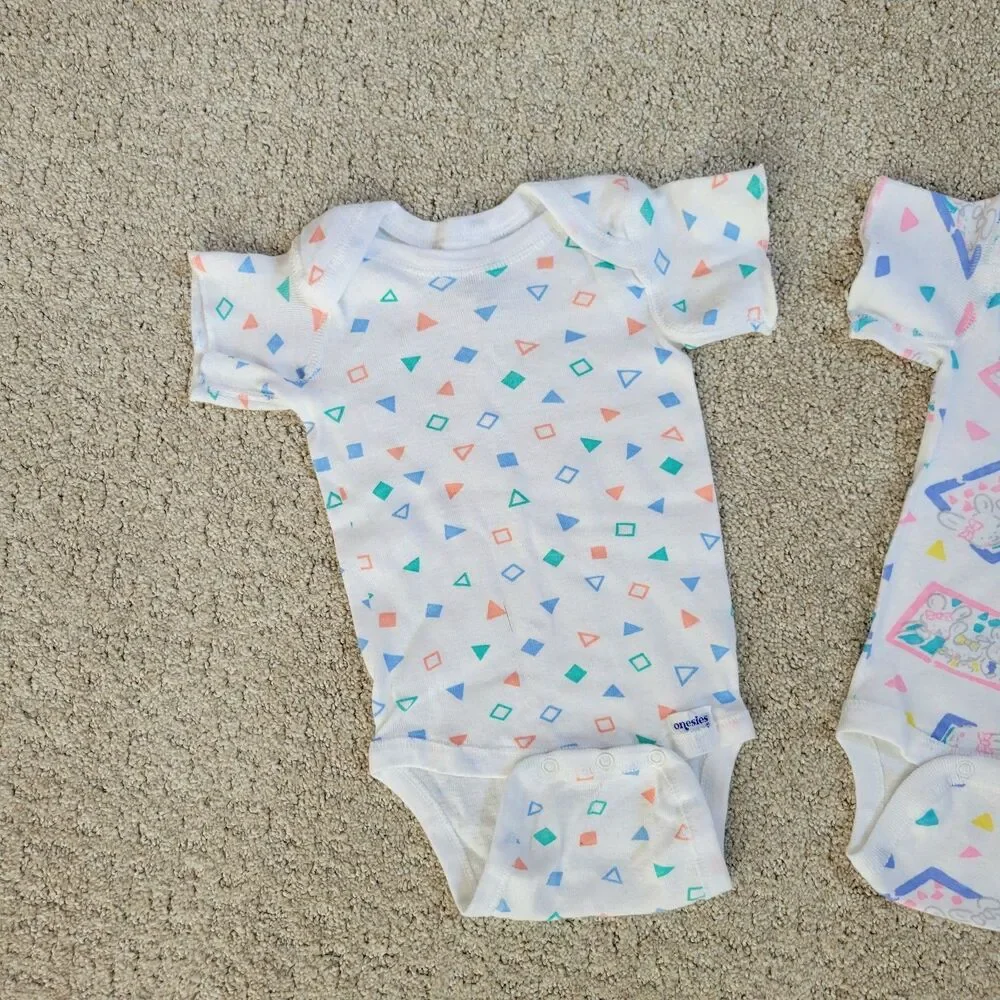 Vintage Gerber Baby Infant Onesies 0-3 Months Bodysuits Small 80s 90s Retro Lot